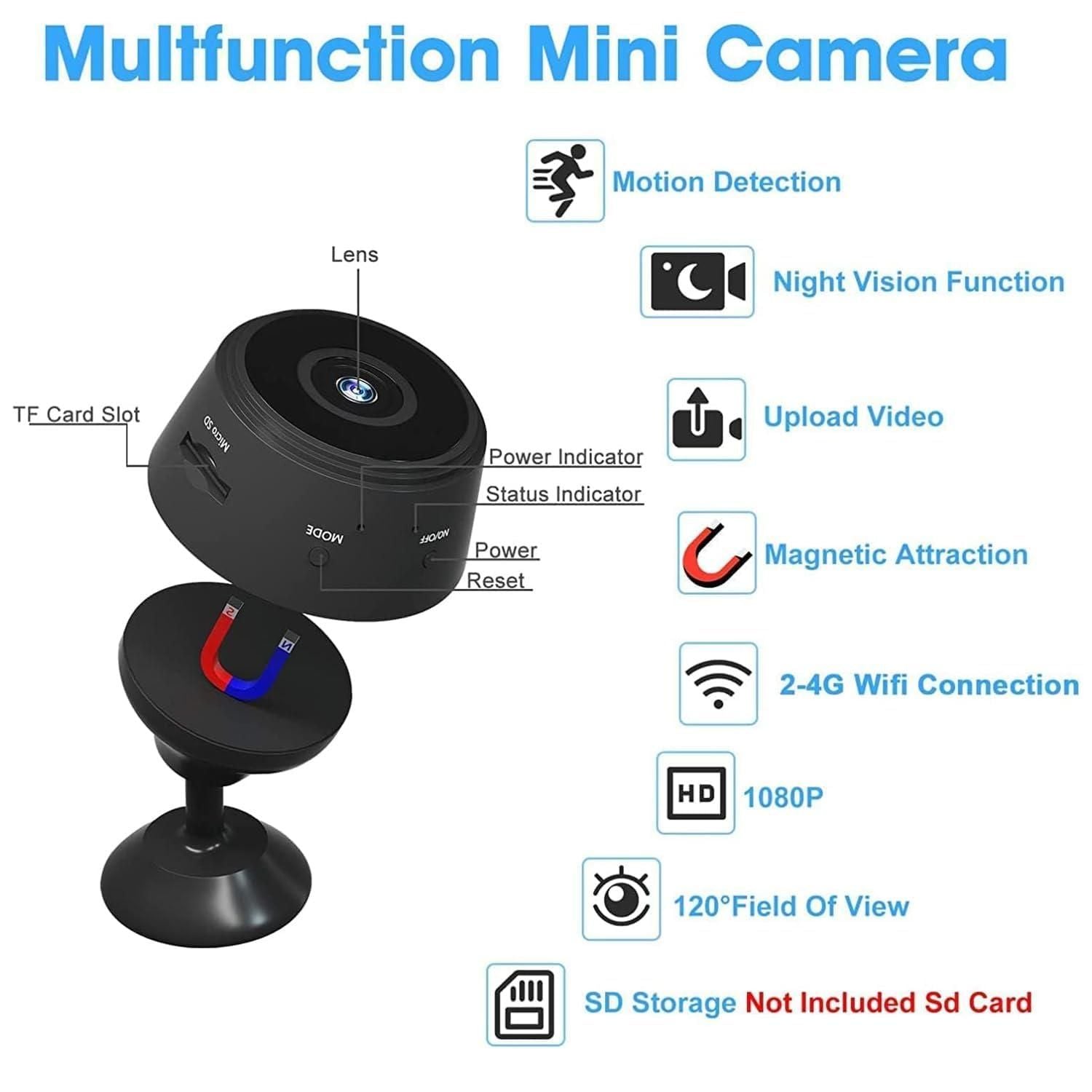 Mini Wireless Wi-Fi, Cameras with Indoor Video Recorder