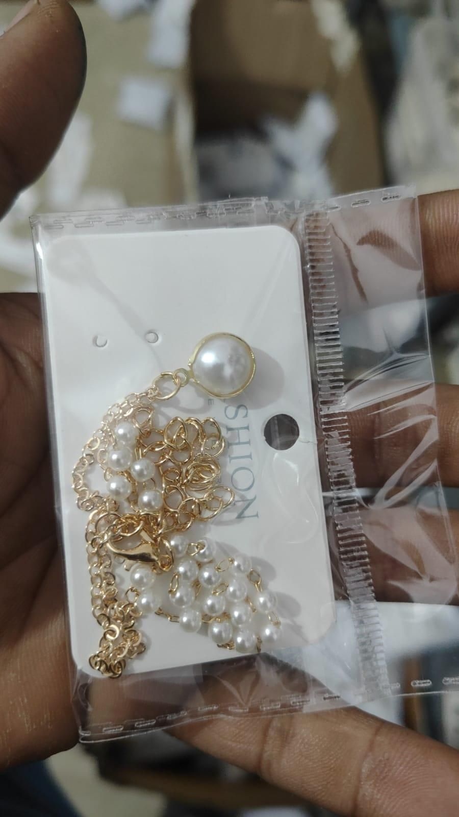 Layered Pearl Hand Chain Bracelet